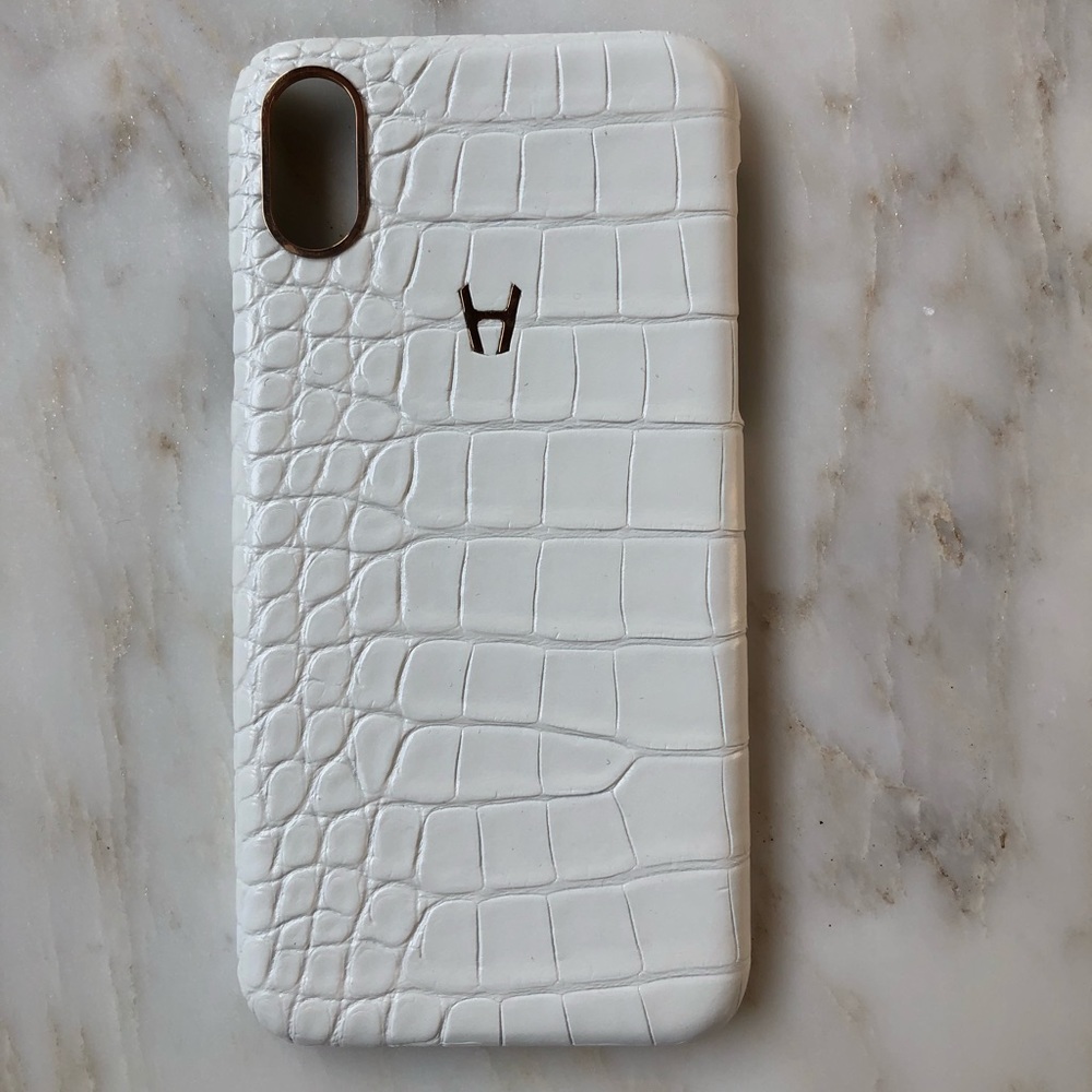 Hadoro iPhone X/Xs case Alligator, Rose Gold